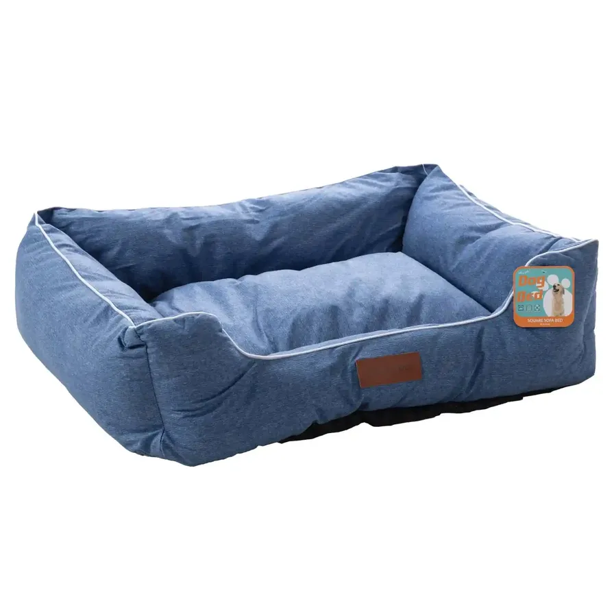 Buy ACE Upholstery Fabric Square Pet Sofa Bed (Blue, 85 x 65 x 24 cm ...