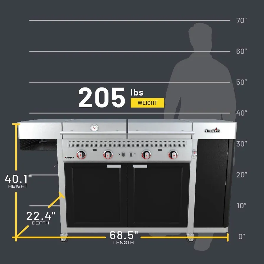 Buy Char Broil Medallion Series Vista Outdoor Kitchen 4 Burner Gas