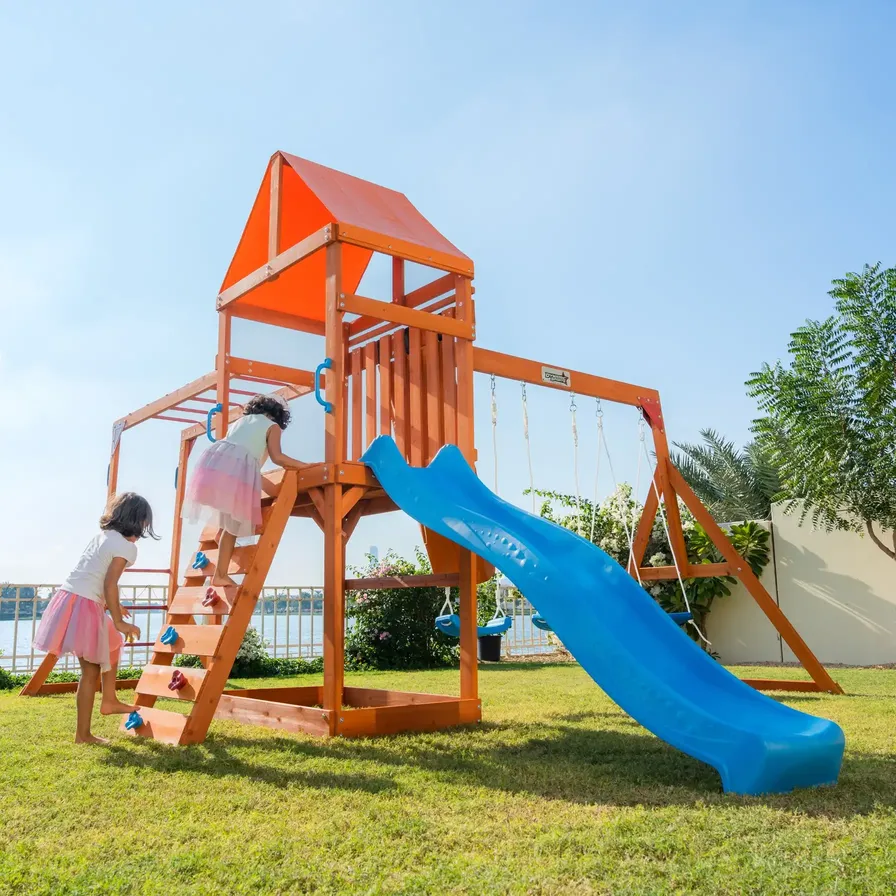 Buy Dynamic Sports Olympia Wooden Swing Set 393.4 x 234.2 x 393.4 cm Online in Dubai the UAE ACE