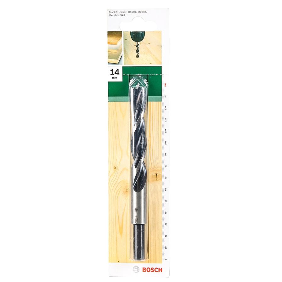 Bosch Brad Point Wood Drill Bit (14 mm, Black & Silver)