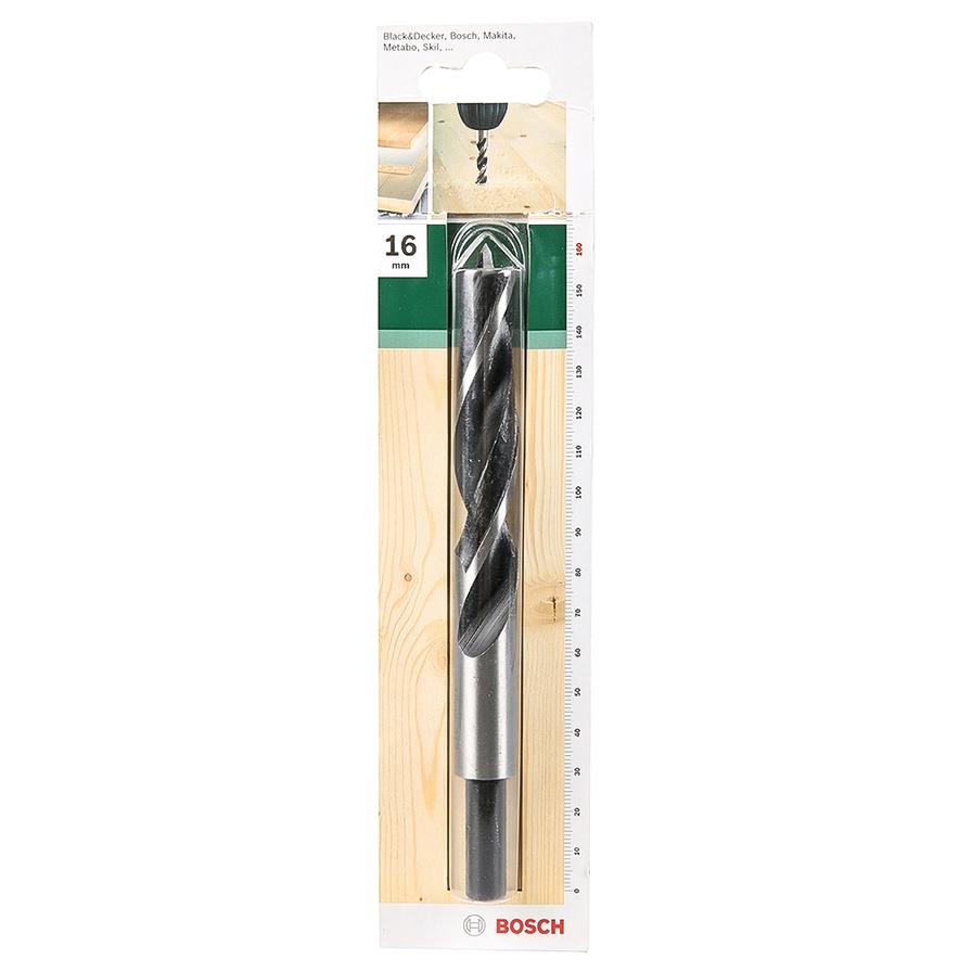 Bosch Brad Point Wood Drill Bit (16 mm, Black & Silver)