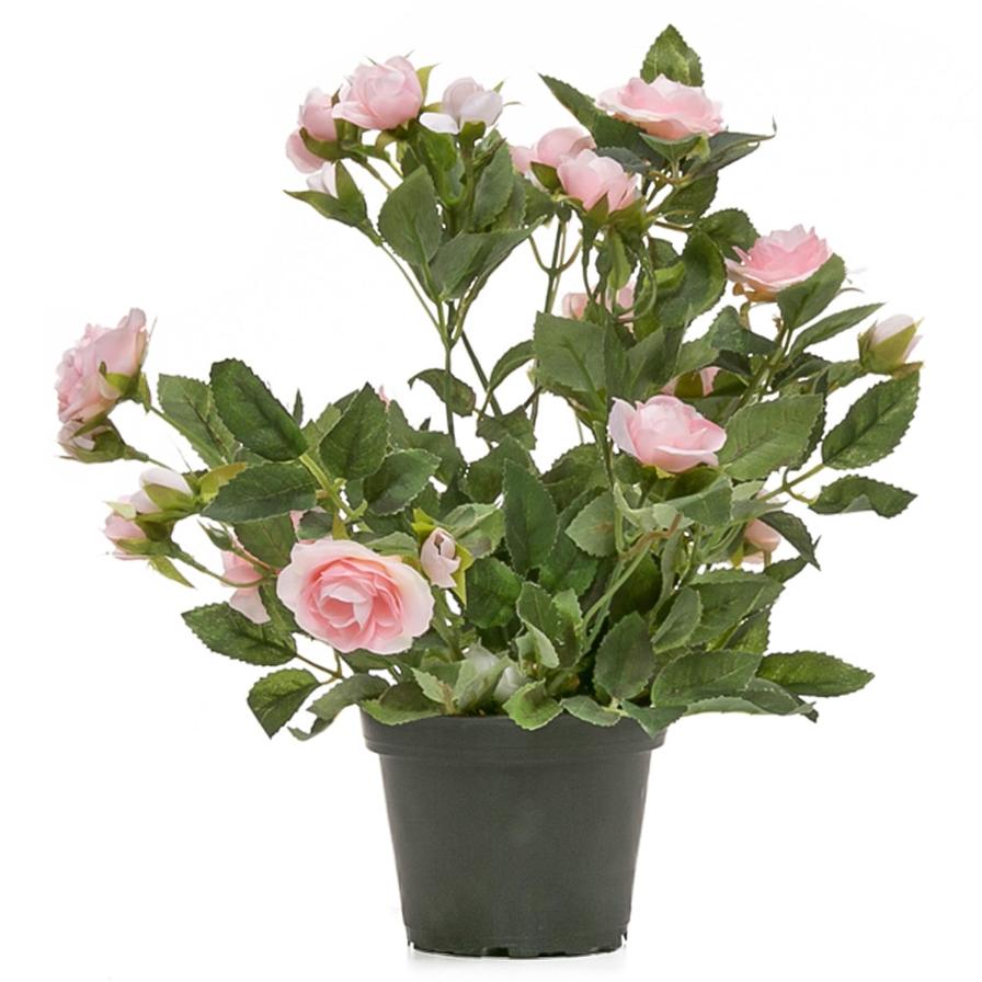Rose Artificial Potted Flowers (Pink)