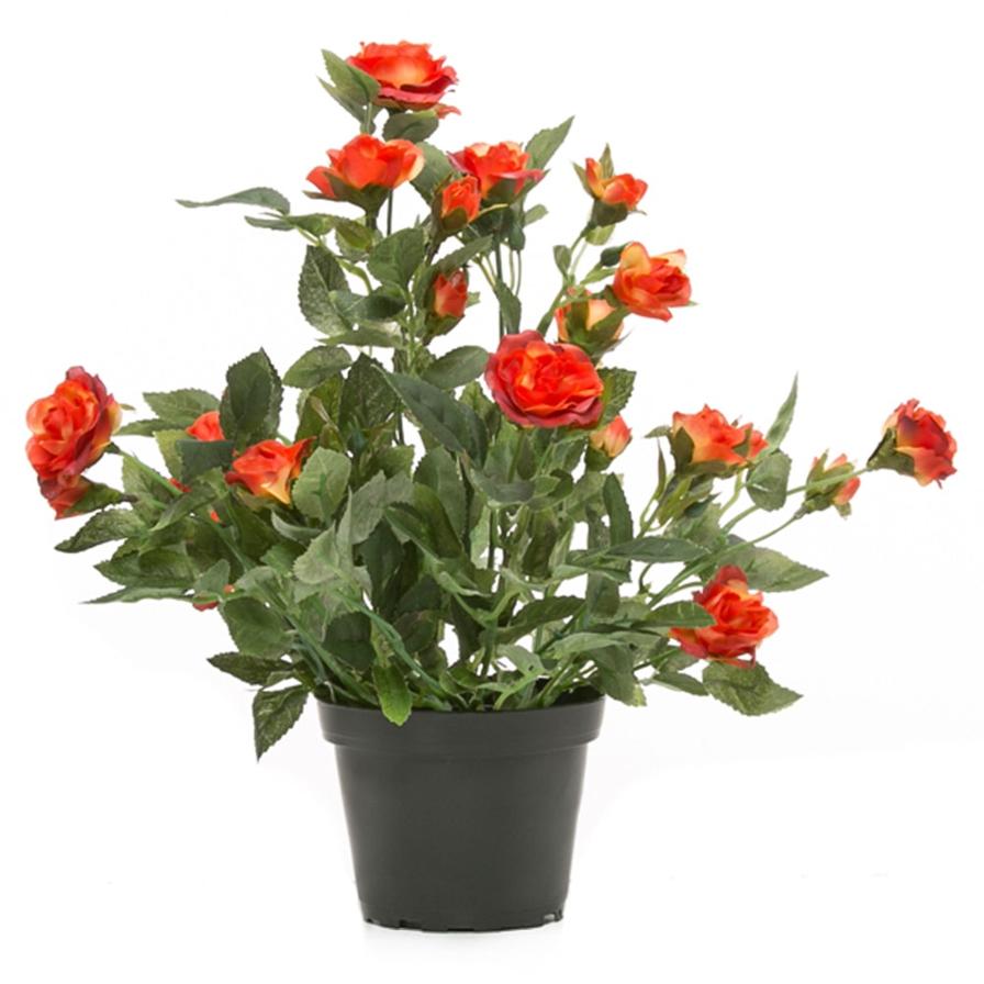 Artificial Potted Roses (Orange)