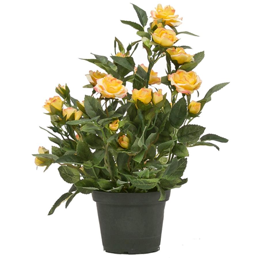 Artificial Potted Roses (Yellow)