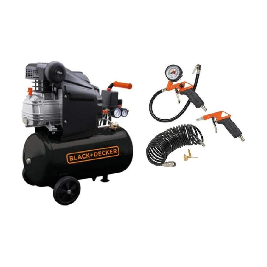 Buy Black and Decker Portable Low Noise Air Compressor With 6L Tank –  BD100/6-ST Online in UAE