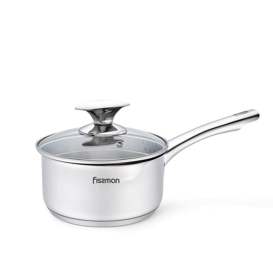 FISSMAN 304 Stainless Steel Cooking Sauce Pot With Glass Lid