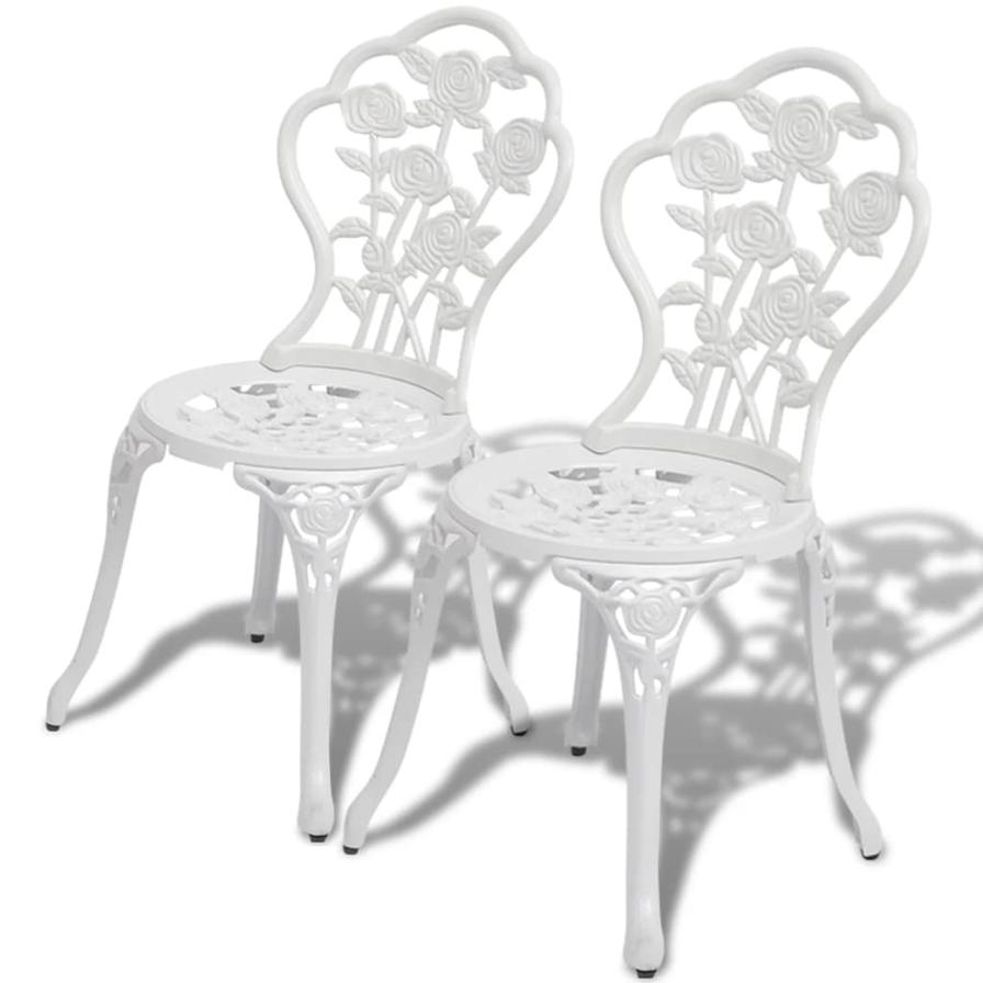 Buy vidaXL Aluminium Bistro Chair Set 41 x 49 x 81.5 cm White 2
