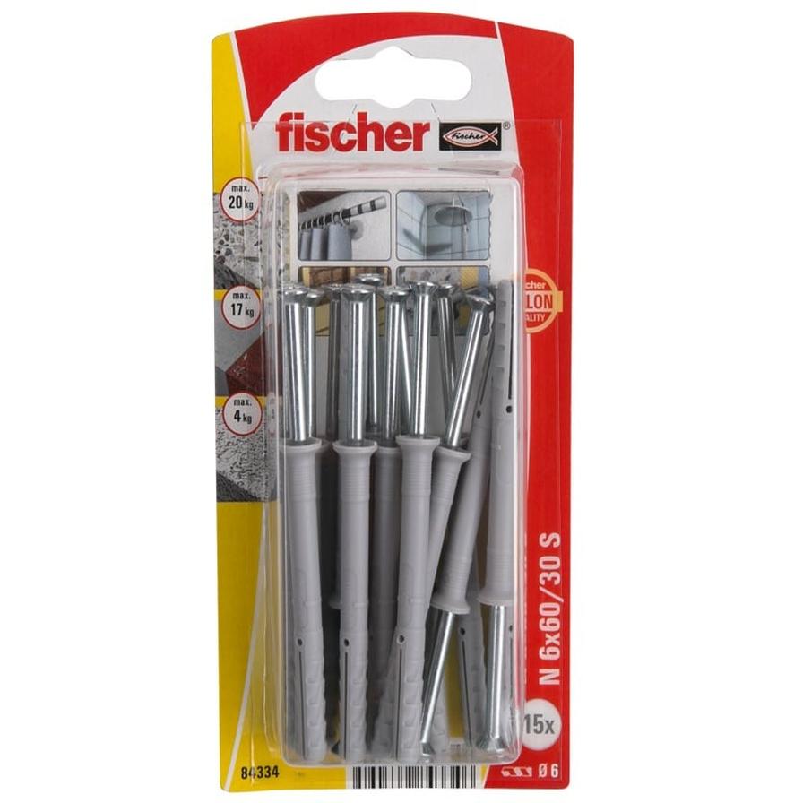 Fischer N Hammerfix with Galvanized Countersunk Head (6 x 60 mm, 15 Pieces)