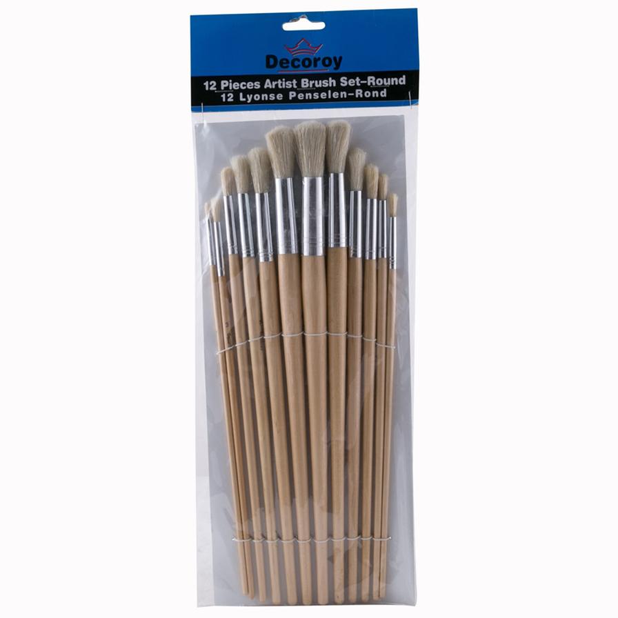 Decoroy Round Artist Brush Set (Set of 12)