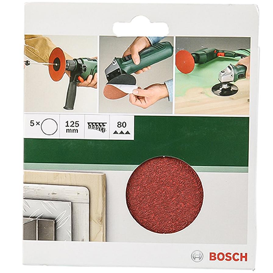 Bosch G80 Sanding Sheet (125 mm, Pack of 5)