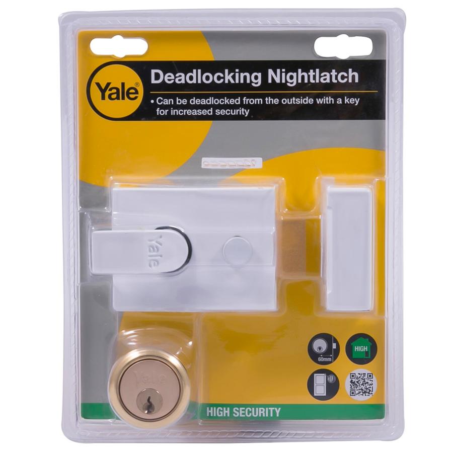Yale Deadlocking Nightlatch (White)
