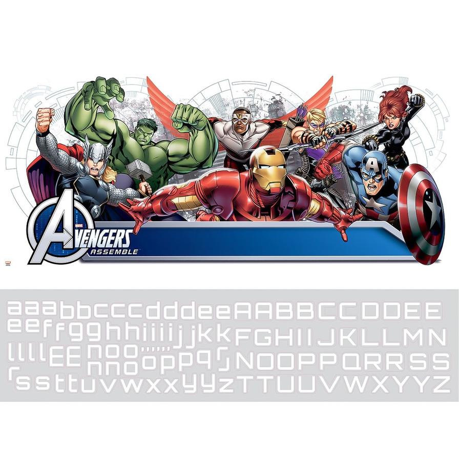 RoomMates Avengers Assemble Headboard Giant Wall Decal + Alphabet