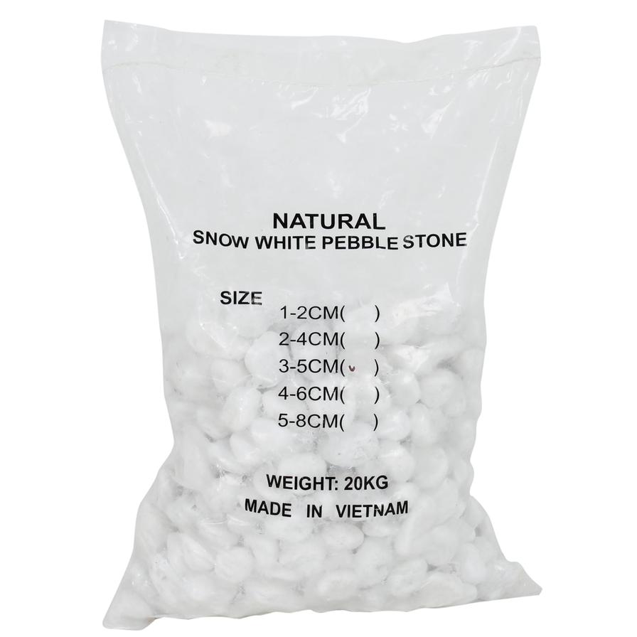 Natural Snow White Pebble Stones (20 kg)