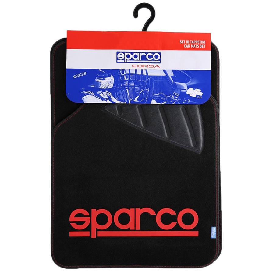 Sparco Car Mats (4 packs, Black/Red)