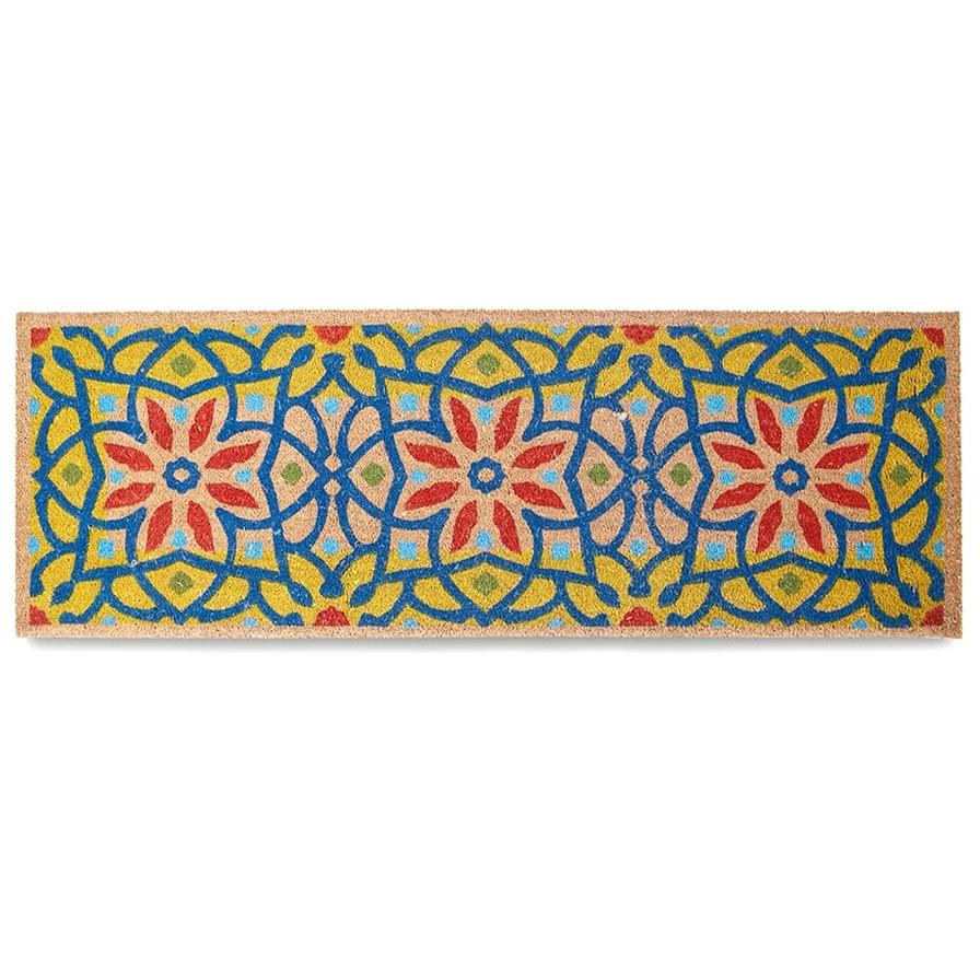 Mat Mania Kera Three Flower Acrylic Mat (67 x 200 cm, Multicolored)