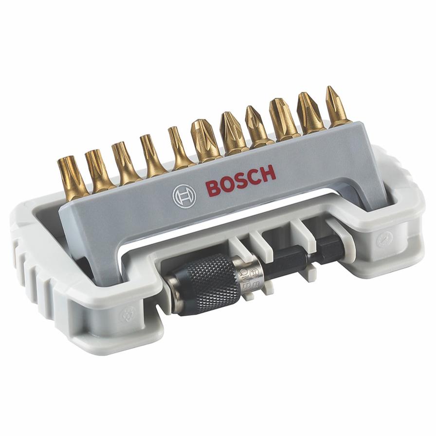 Bosch MaxGrip Screwdriver Bit Set + Bit Holder (Pack of 12)