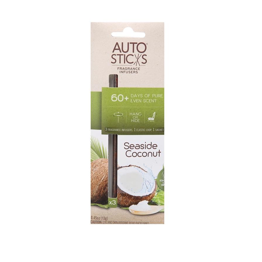 Auto Sticks Seaside Coconut Autosticks (Pack of 3)