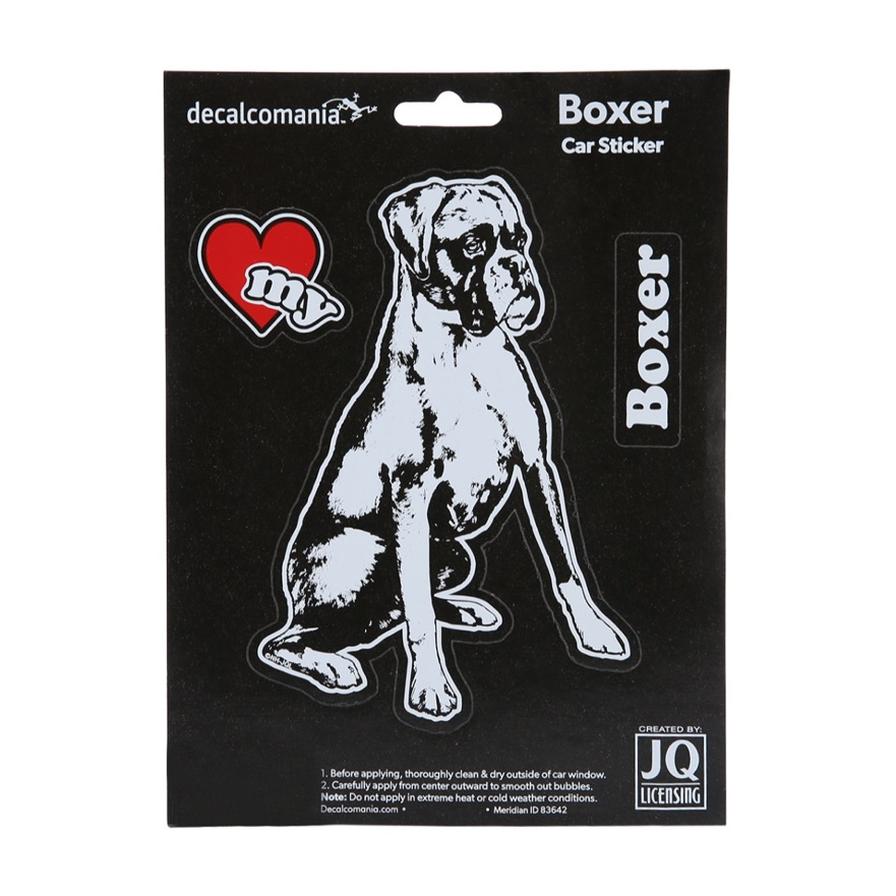 Decalcomania Boxer Dog Car Sticker (15 x 20 cm)