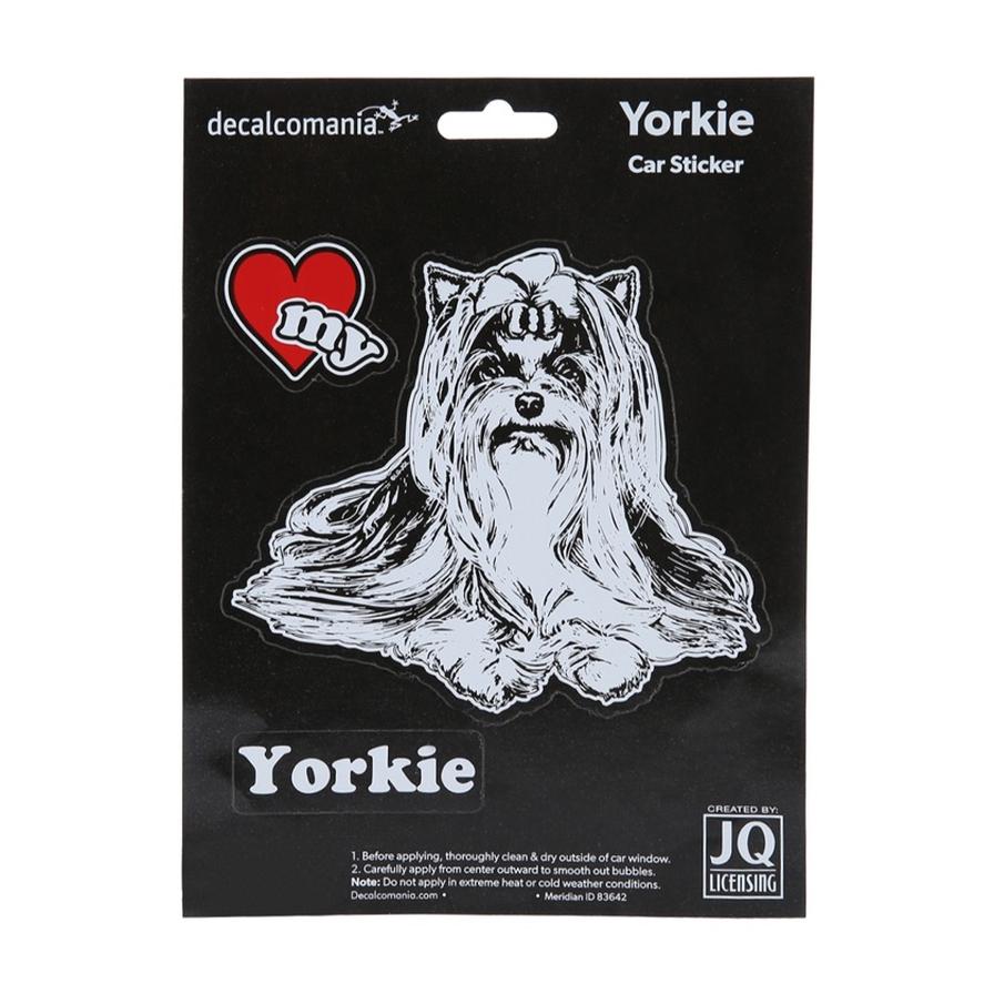 Decalcomania Yorkie Dog Car Sticker (15 x 20 cm)