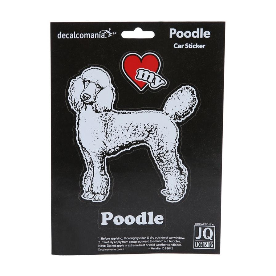 Decalcomania Poodle Dog Car Sticker (15 x 20 cm)