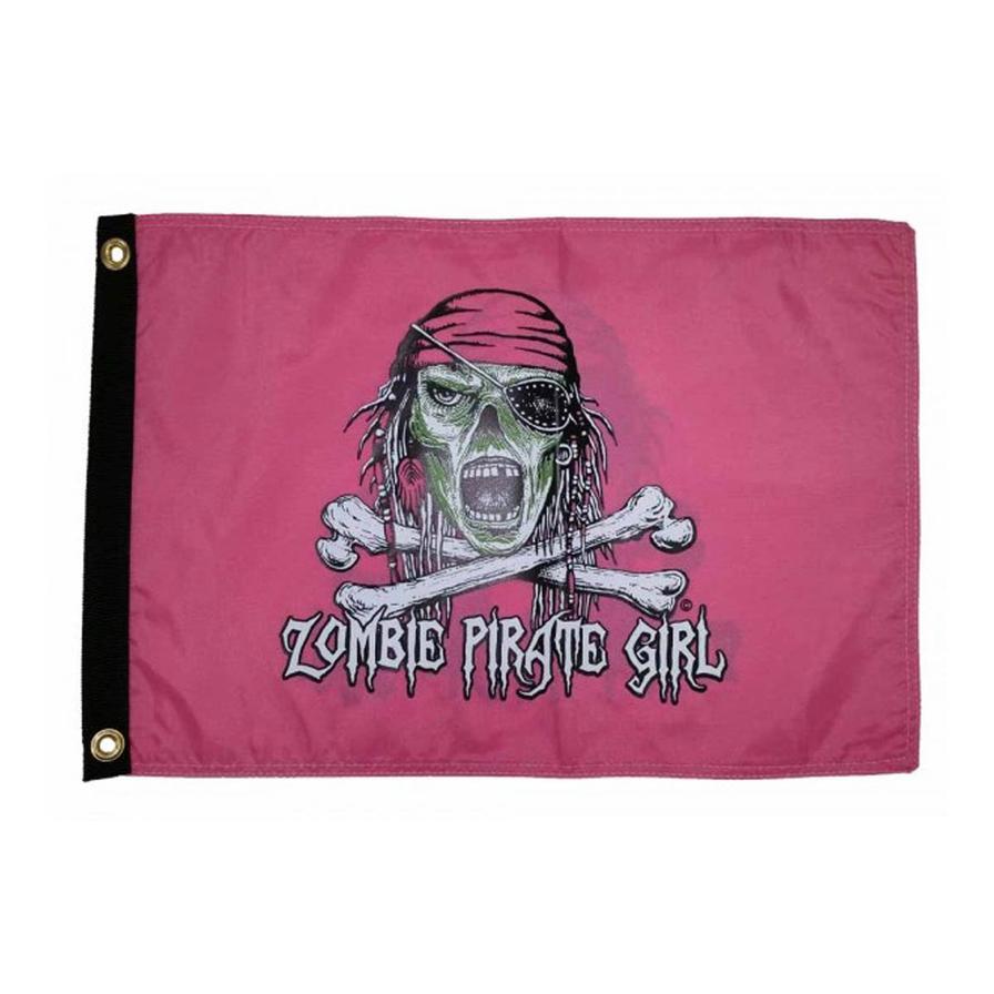 American Off Road D015 Zombie Pirate Girl Flag (1 x 1.5 ft)