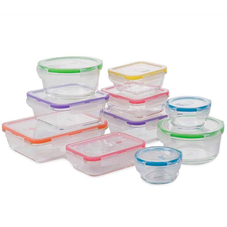 Buy Fire & Ice Glass Food Storage Set with Steam Snap Lids (Pack of 20 ...