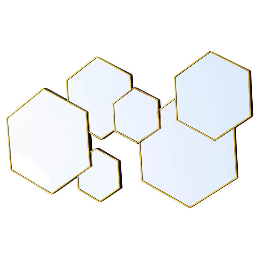 Gold store hexagon mirror