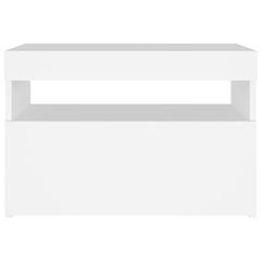 vidaXL Bedside Cabinet & LED Lights White 60x35x40 cm Engineered Wood