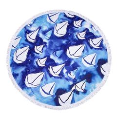 Anemoss Sailing Cotton & Micro Fabric Round Beach Towel (150 cm)