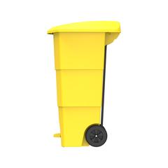 Cosmoplast Plastic Step-on Waste Bin W/Pedal & Wheels (125 L, Yellow)