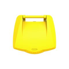 Cosmoplast Plastic Step-on Waste Bin W/Pedal & Wheels (125 L, Yellow)