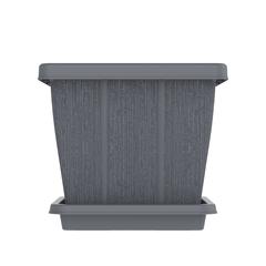 Cosmoplast Cedargrain Plastic Square Planter W/Tray (30 L)