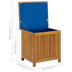 vidaXL Acacia Wood & Polyethylene Garden Storage Box (60 x 50 x 58 cm)