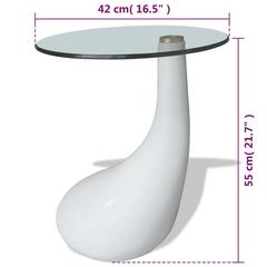 vidaXL Coffee Table with Round Glass Top High Gloss White (42 cm)