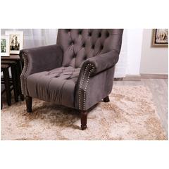 Pan Emirates Spyro Velvet Fiber & Wood Accent Chair (87 x 90 x 97 cm)