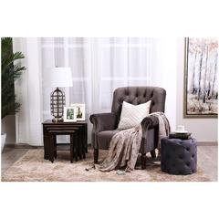Pan Emirates Spyro Velvet Fiber & Wood Accent Chair (87 x 90 x 97 cm)