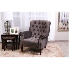 Pan Emirates Spyro Velvet Fiber & Wood Accent Chair (87 x 90 x 97 cm)