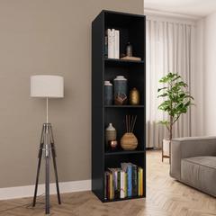 vidaXL Book Cabinet/TV Cabinet Black Engineered Wood (36 x 30 x 143 cm)