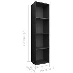 vidaXL Book Cabinet/TV Cabinet Black Engineered Wood (36 x 30 x 143 cm)