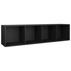 vidaXL Book Cabinet/TV Cabinet Black Engineered Wood (36 x 30 x 143 cm)