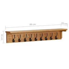 vidaXL Solid Oak Wood Coat Rack (90 x 16 x 16 cm, Brown)