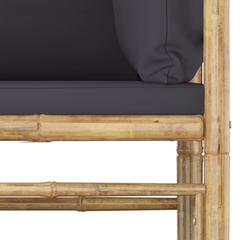 1-Seater Bamboo Corner Sofa W/Cushions vidaXL