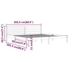 vidaXL Day Bed Solid Wood Pine 200x200 cm Super King Grey