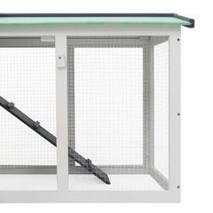 vidaXL Firwood Outdoor Rabbit Cage (145 x 45 x 85 cm, Grey & White)