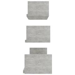 vidaXL Wall Display Shelf 3 pcs Concrete Grey Engineered Wood