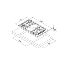 La Modano Built-In 4-Burner & 2 Hot Plate Gas & Electric Hob, LMBH904GV (90 cm)