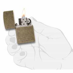 Zippo Classic Windproof Lighter, 201FB (Antique Brass)