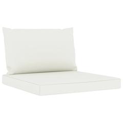 vidaXL Pallet Sofa Cushions 2 pcs Cream White Fabric