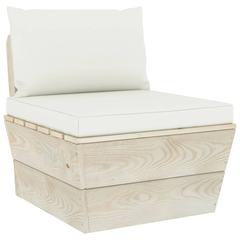 vidaXL Pallet Sofa Cushions 2 pcs Cream White Fabric