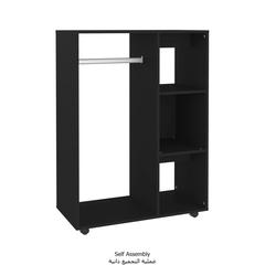 vidaXL Engineered Wood Wardrobe (80 x 40 x 110 cm, Black)